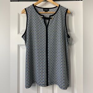 Liz Claiborne Geometric Print Sleeveless Multi Colour Tank Size XL